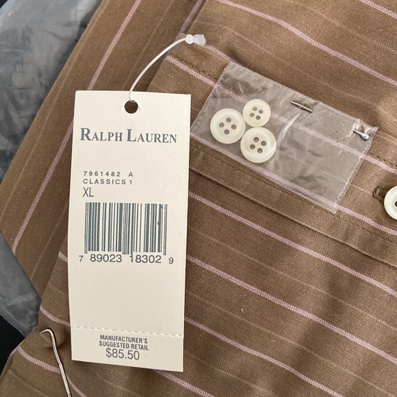 NEW Brown and Pink Patterned Ralph Lauren POLO Shirt Men's Long Sleeve Sz--- - Picture 6 of 6